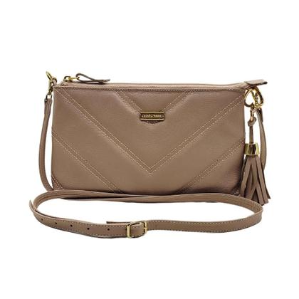 Imagem de Bolsa Feminina Transversal de Couro Bolso Interno Matelassê Cores Andreia Ribeiro