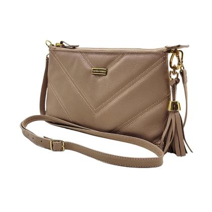 Imagem de Bolsa Feminina Transversal de Couro Bolso Interno Matelassê Cores Andreia Ribeiro