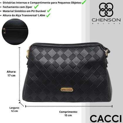 Imagem de Bolsa Feminina Transversal Moderna Elegante Relevo Chenson