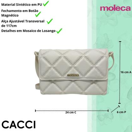 Imagem de Bolsa Feminina Transversal Mosaico Estilo Moderna Moleca