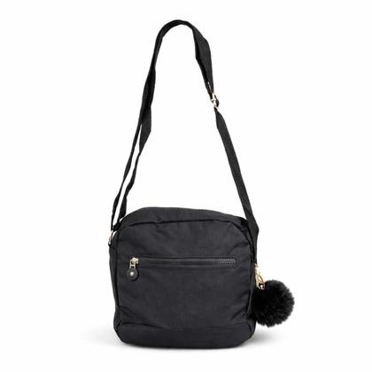 Imagem de Bolsa Feminina Transversal Nylon Impermeável Tiracolo Pequena Com Bolsos Zíper Alça Ajustável