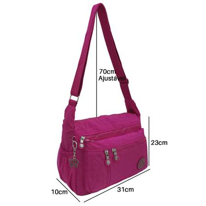 Imagem de Bolsa Feminina Transversal Ombro Reforçada Resistente Casual Vários Bolsos Media Menino e Menina
