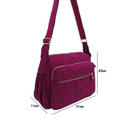Imagem de Bolsa Feminina Transversal ombro Resistente Leve Moderna Estilosa Casual Trabalho Media Vários Bolsos