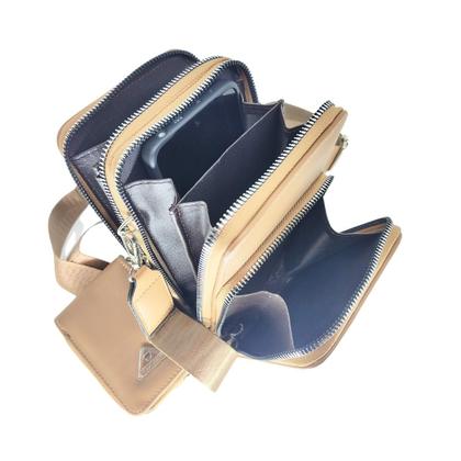 Imagem de Bolsa feminina transversal porta celular com carteira luxo ziper metal prata 