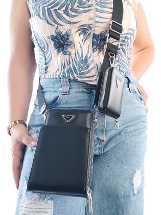 Imagem de Bolsa feminina transversal porta celular com carteira luxo ziper metal prata 