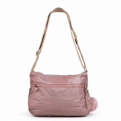 Imagem de Bolsa Feminina Transversal Tiracolo Nylon Casual Leve Design com Múltiplos Bolsos Alça Ajustável
