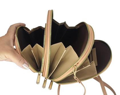 Imagem de Bolsa feminina transversal tiracolo porta celular carteira redonda de ombro