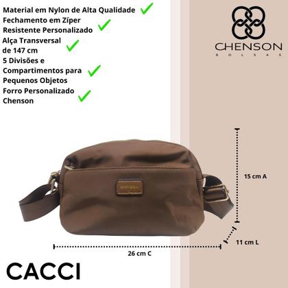 Imagem de Bolsa Feminina Twill FIbra Ajustável Transversal Chenson