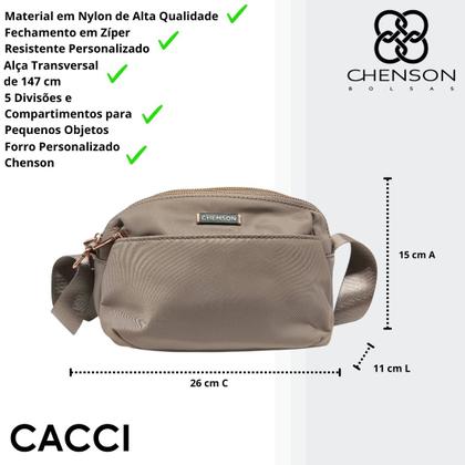 Imagem de Bolsa Feminina Twill FIbra Ajustável Transversal Chenson