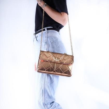 Imagem de Bolsa Feminina Zariff Tiracolo com Alça em Corrente 178 Bronze