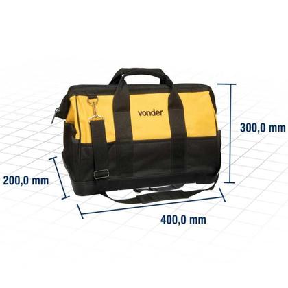 Imagem de Bolsa Ferramentas Vonder BL016 Lona Reforçada 40x20x30cm 22 Bolsos 12kg Fundo Rígido Impermeável