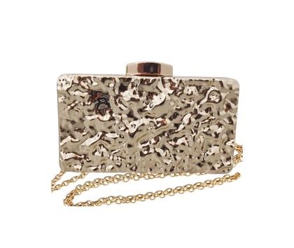 Imagem de Bolsa Festa Clutch Metal Dourada Casamentos Madrinhas Baladas