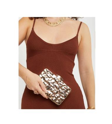 Imagem de Bolsa Festa Clutch Metal Dourada Casamentos Madrinhas Baladas