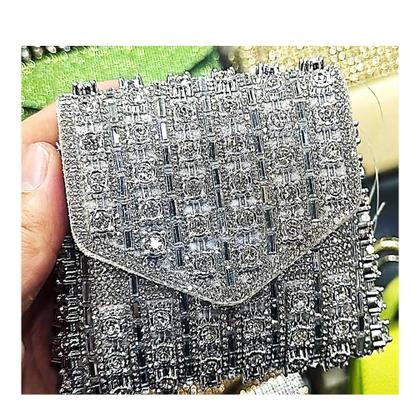 Imagem de Bolsa Festa Clutch Mini Com Strass Na Cor Prata Com Alça