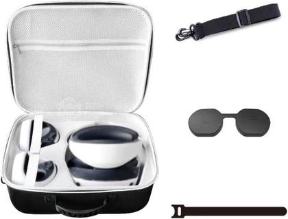 Imagem de Bolsa Hard Case Estojo De Viagem e Proteção Para PlayStation VR2 PSVR2 Protetor Para Lentes Tira Elástica Preta