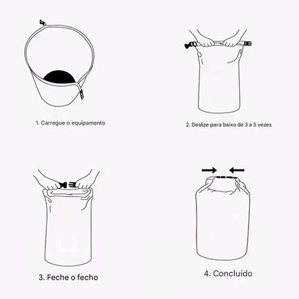 Imagem de Bolsa Impermeável Saco Bag Estanque 20 Lts Camping Trilha Praia Pesca Canoagem Jetski Motociclismo Ciclismo COR:PRETO