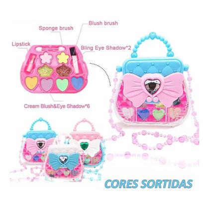 Imagem de Bolsa infantil kit de maquiagem brinquedo menina completo cores sortidas