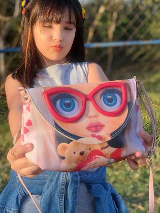 Imagem de Bolsa Infantil Menina Com Óculos 3D Vermelho Magicc Bolsas MI-218