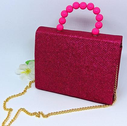 Imagem de Bolsa Infantil Mini Bag Cute alça corrente Transversal Mão Pérola Bolsinha Menina Brilhosa Glitter Blogueirinha moda