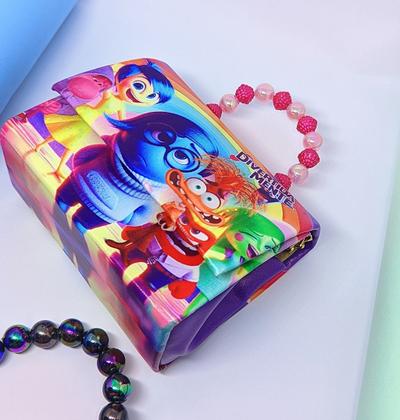 Imagem de Bolsa Infantil Mini Bag Divertida mente 2 filme Alça Corrente Transversal Bolsinha Personagem Divertida Mente o Filme