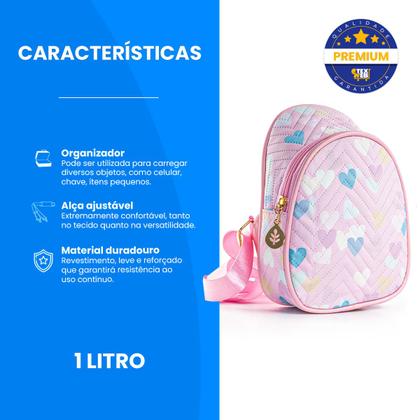 Imagem de Bolsa Infantil Shoulder Bag Transversal Coração Resistente