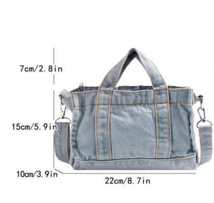 Imagem de Bolsa Jeans Feminina Saco Sacola Reforçada Moda Praia Urbano Style