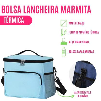 Imagem de Bolsa Lancheira Térmica Marmita Alimento Academia Fitness Viagem Passeio Resistente Mala Bag Esporte Compartimento