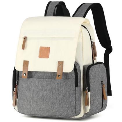 Imagem de Bolsa land luxury cor bege com cinza com trocador