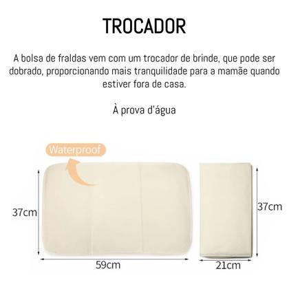 Imagem de Bolsa land luxury cor bege com cinza com trocador