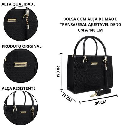 Imagem de Bolsa lorena croco cores alça transversal
