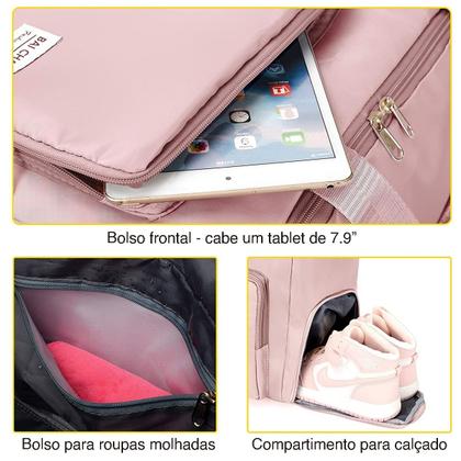 Imagem de Bolsa Mala com Porta Tênis Lorben Impermeável Unissex Alça Regulável Academia Viagem