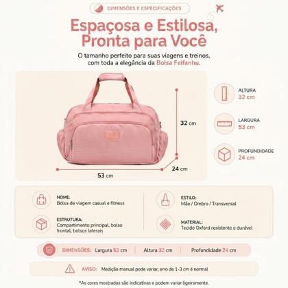 Imagem de Bolsa Mala De Academia Esportiva Viagem Feminina Impermeável