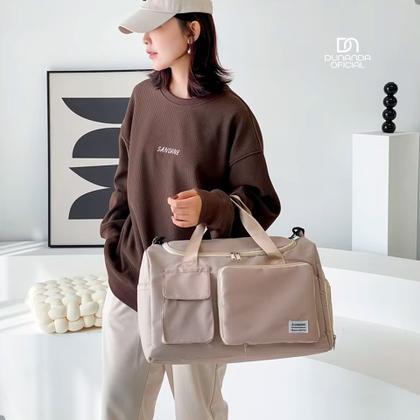 Imagem de Bolsa Mala de Mão Bordo Matelassê Espaçosa  Viagem, Multiuso, Mala Grande com Zíper, Academia, Praia, Cabine Avião, Dia a Dia, Linha Premium