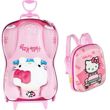 Imagem de Bolsa Mala Mochila e Lancheira com 3 Rodinhas e Relevo 3D 