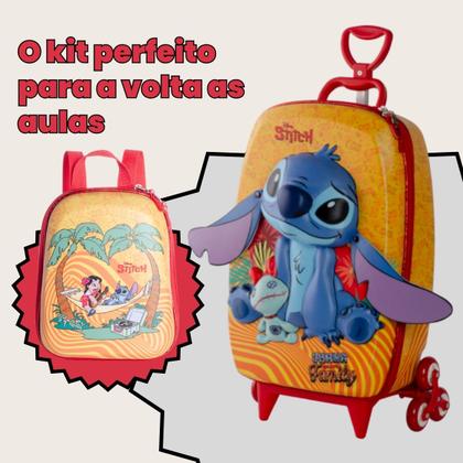 Imagem de Bolsa Mala Mochila e Lancheira com 3 Rodinhas e Relevo 3D 