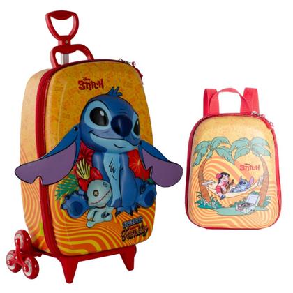 Imagem de Bolsa Mala Mochila e Lancheira com 3 Rodinhas e Relevo 3D 