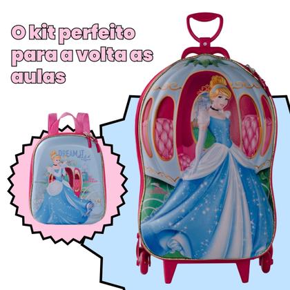 Imagem de Bolsa Mala Mochila e Lancheira com 3 Rodinhas e Relevo 3D 