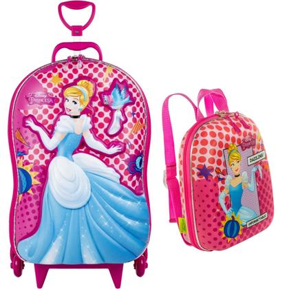 Imagem de Bolsa Mala Mochila e Lancheira com 3 Rodinhas e Relevo 3D 