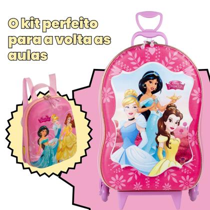 Imagem de Bolsa Mala Mochila e Lancheira com 3 Rodinhas e Relevo 3D 