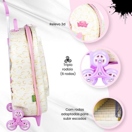 Imagem de Bolsa Mala Mochila e Lancheira com 3 Rodinhas e Relevo 3D 
