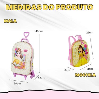 Imagem de Bolsa Mala Mochila e Lancheira com 3 Rodinhas e Relevo 3D 