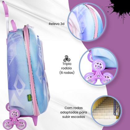 Imagem de Bolsa Mala Mochila e Lancheira com 3 Rodinhas e Relevo 3D 