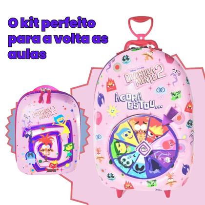 Imagem de Bolsa Mala Mochila e Lancheira com 3 Rodinhas e Relevo 3D 