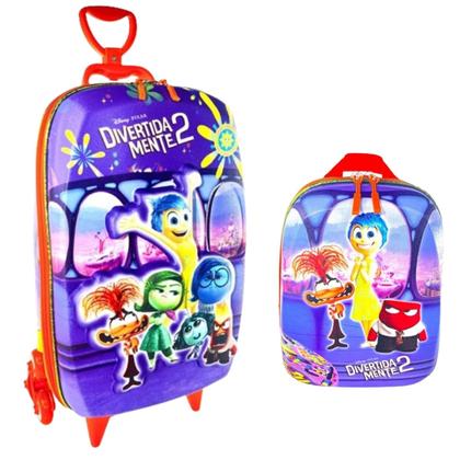 Imagem de Bolsa Mala Mochila e Lancheira com 3 Rodinhas e Relevo 3D 