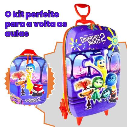 Imagem de Bolsa Mala Mochila e Lancheira com 3 Rodinhas e Relevo 3D 