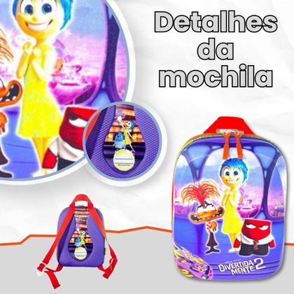 Imagem de Bolsa Mala Mochila e Lancheira com 3 Rodinhas e Relevo 3D 