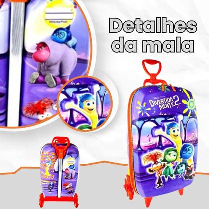 Imagem de Bolsa Mala Mochila e Lancheira com 3 Rodinhas e Relevo 3D 