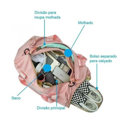 Imagem de Bolsa Mala Treino Academia Fitness Viagem Masculina Feminina Transversal