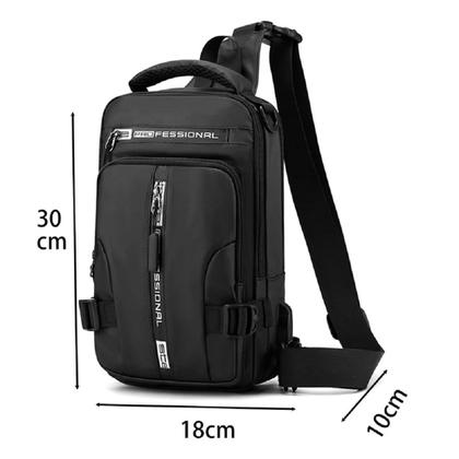 Imagem de Bolsa Masculina Casual Viagem Impermeável c Carregamento USB Cor:Azul