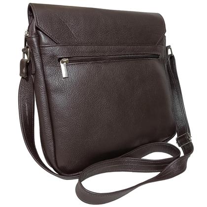 Imagem de Bolsa Masculina Transversal Pasta Carteiro Lateral Shoulder Bag Em Couro Legitimo